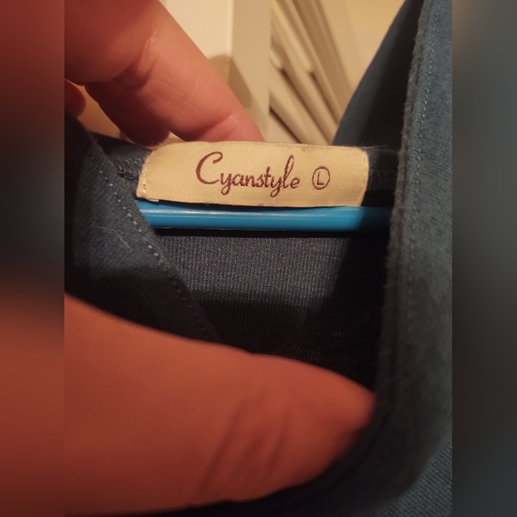 Cyanstyle long sleeve pullover zipper cowl neck sweatshirt - Picture 6 of 6